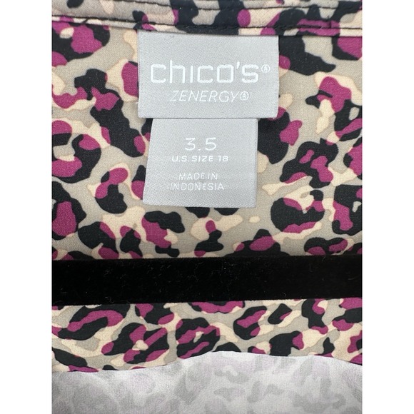 Chico's Sleeveless Leopard Cinched Waist Dress Sz 3.5 18 XL Summer Travel - Picture 7 of 9
